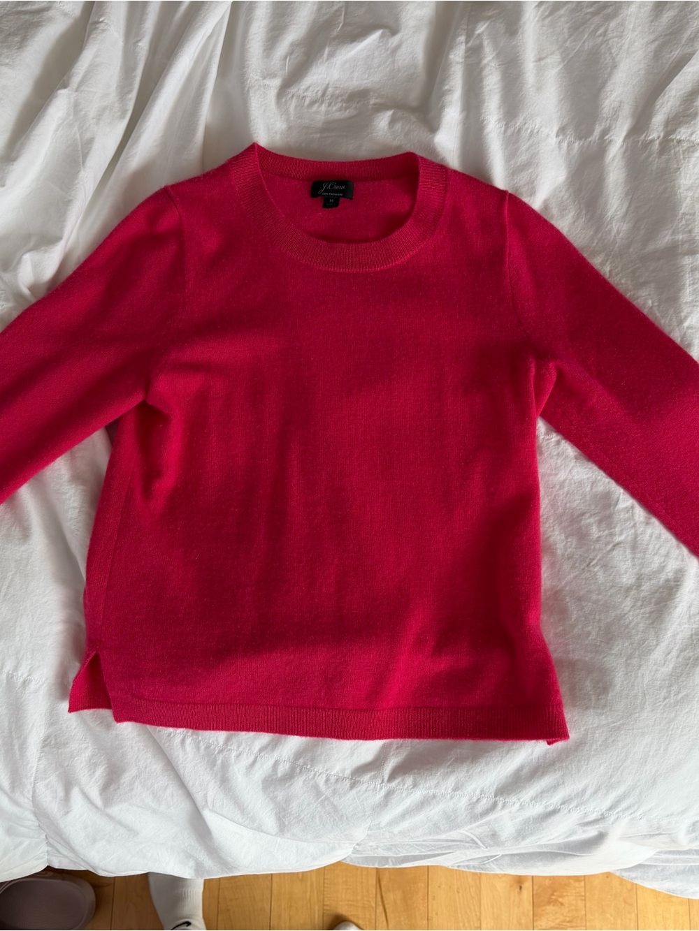 J. Crew Bright Pink Crewneck Sweater